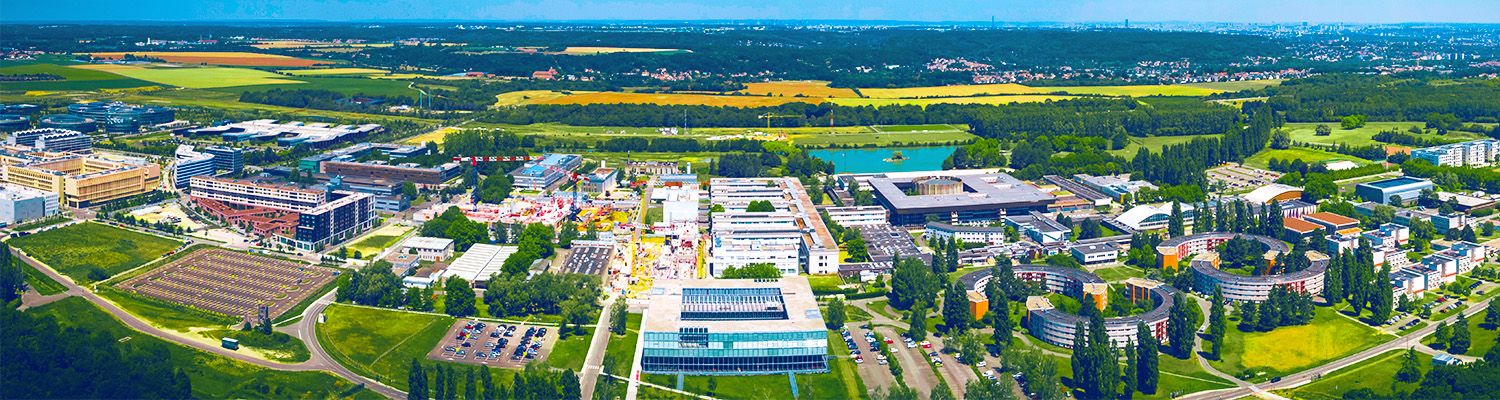 Vue du ciel du campus de Palaiseau