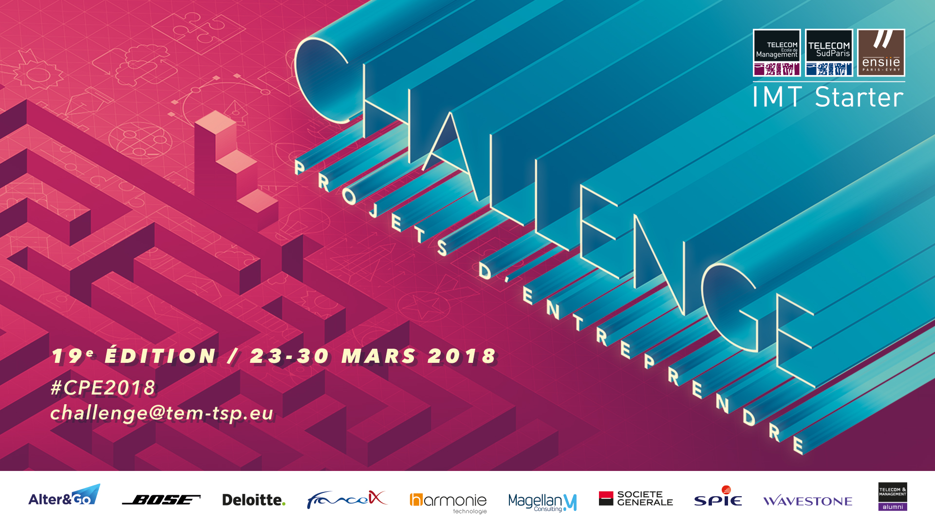 Affiche du Challenge Projets d'Entreprendre