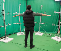 Personne sur fond vert pour intégration dans metavers